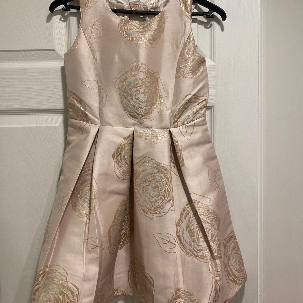 Place Blush and Gold Floral Kids Dress